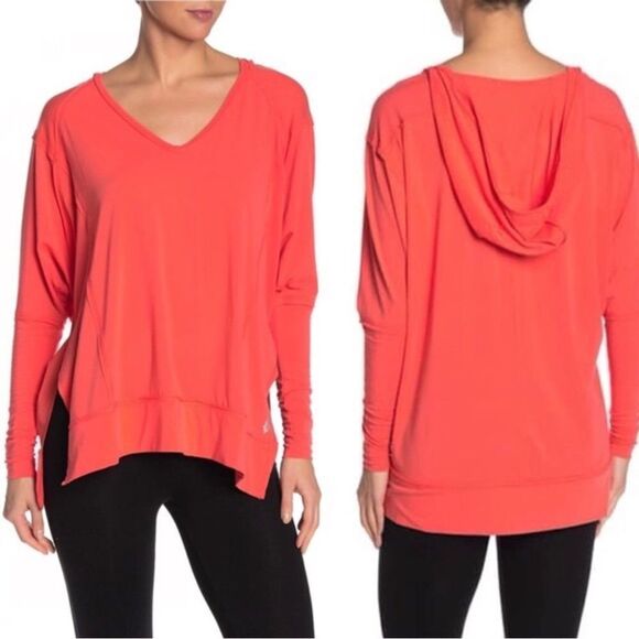 Free People Movement Soul Circle Hooded Top Coral Pink Size Small - Picture 11 of 11